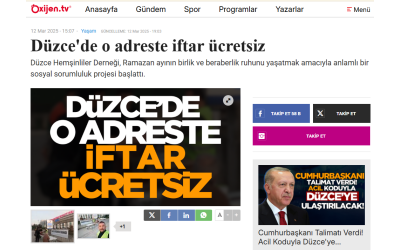 Düzce'de o adreste iftar ücretsiz