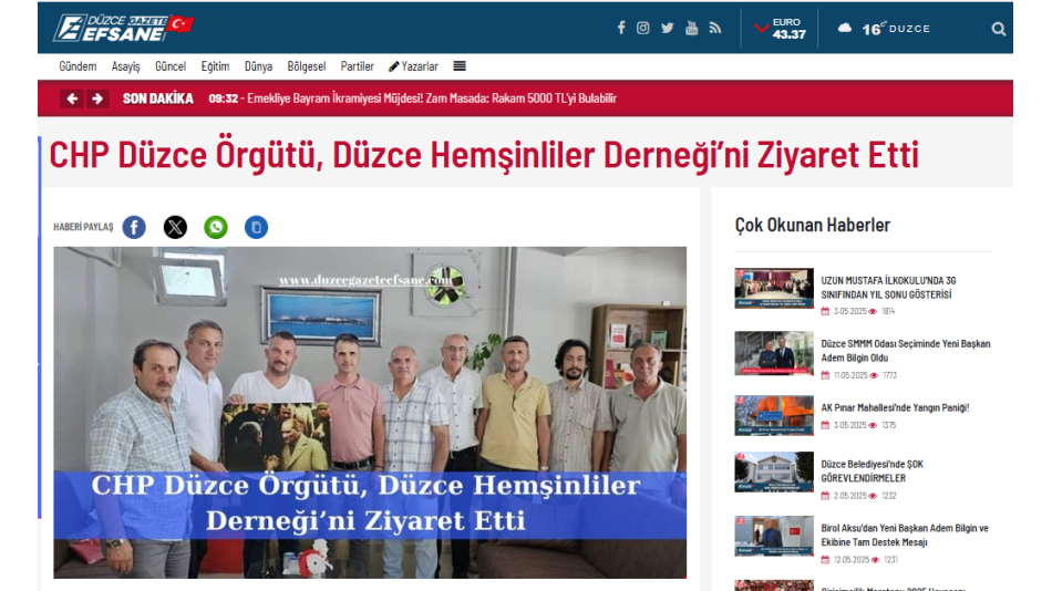 CHP Düzce Örgütü Hemşinliler Derneğini Ziyaret Etti